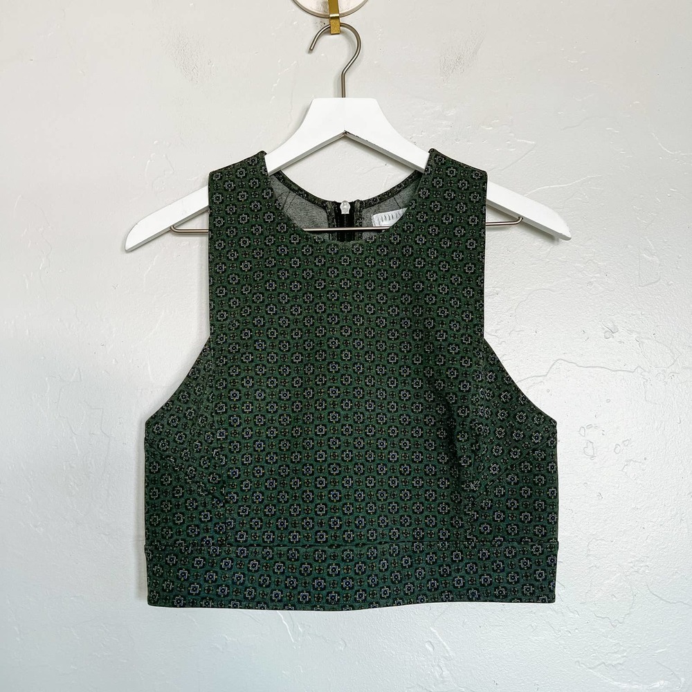 Cooperative Green Floral Crop Top